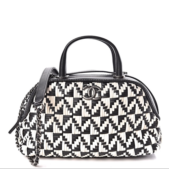 CHANEL Handbags - **SOLD** NWT CHANEL Calfskin Woven Bowling Bag